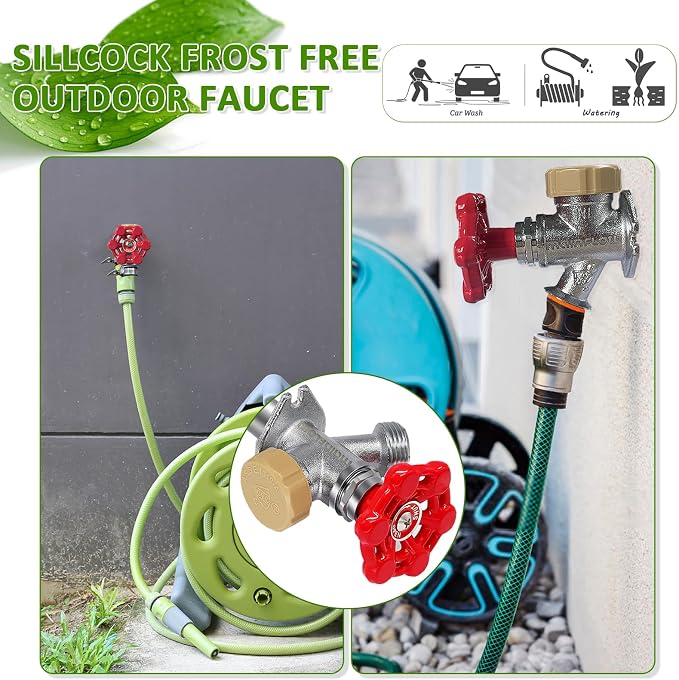 8 Inch Anti-Siphon Frost Free Sillcock Valve Multiturn 1/2 Inch NPT, 3/4 Inch Hose Bibb, Brass Body, Brass Valve, 12 Inch Length, Chrome Finish