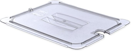 Carlisle FoodService Products 10231U07 StorPlus Half Size Polycarbonate Universal Handled Notched Food Pan Lid, Clear