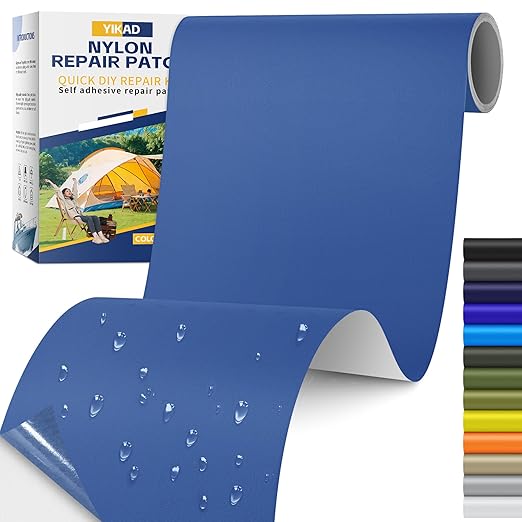 Fabric Repair Tape, Self Adhesive Nylon Repair Patch, Waterproof Outdoor Nylon Tape/Patch Kit for Down Jacket Clothing Tent Awnings Boat Cover Couches Royal Blue 4x70 inch