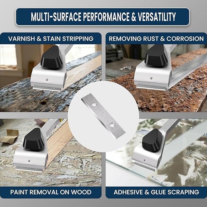LU&MN Carbide Scraper Replacement Blades, 2" / 50×12×1.5mm Double-Edged Reversible Blades, Fits Most Handheld Paint, Glue& Grout Scrapers, 10Pieces