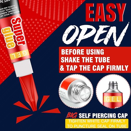 3 Gram (Pack of 48) Single use Super Glue Gel, Super Fast, Thick & Strong Adhesive Superglue, Cyanoacrylate Glue for Hard Plastics, DIY Craft, Ceramics, Frame, Leather, Metal Etc