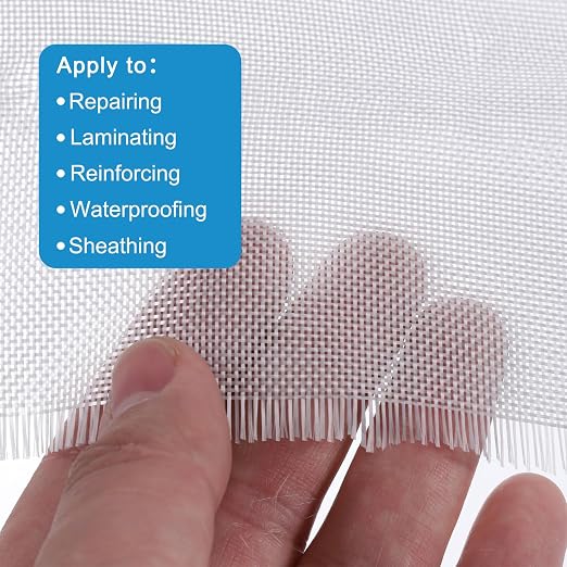 MECCANIXITY Fiberglass Cloth 7 OZ/200g 1m(1.09 Yards) x1m x 0.18mm E Glass Plain Weave Glass Fiber 10.76 Sq Feet, Woven Fabric for Boat RC Plane Auto Surfboard Tub Pool Repair