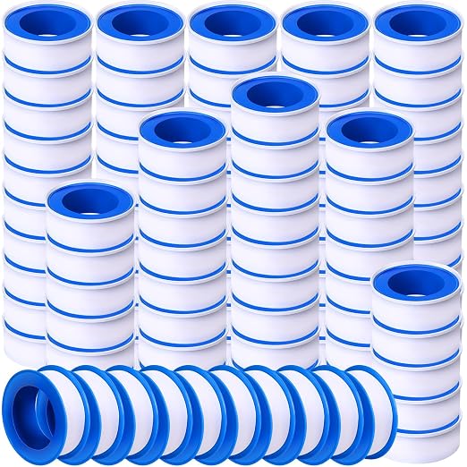 Pushglossy 300 Rolls PTFE Tape 1/2 x 520 Inches Plumbers Waterproof Sealant Plumbing Tape for Shower Head Repairing Water Pipe Sealing (White)