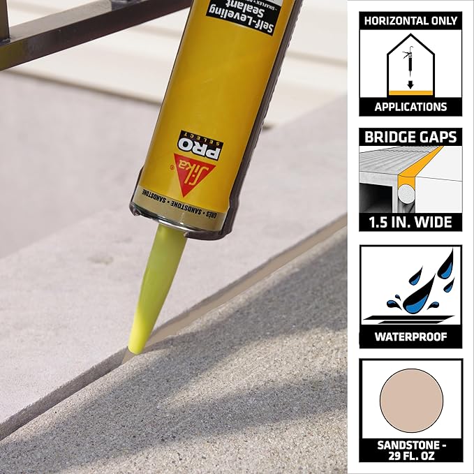 SIKA Sikaflex Self Leveling Sealant, Sandstone, 29 fl oz fL, Polyurethane, Sealing Horizontal Expansion Joints in Concrete, Accelerated Curing, Self-Leveling, Durable