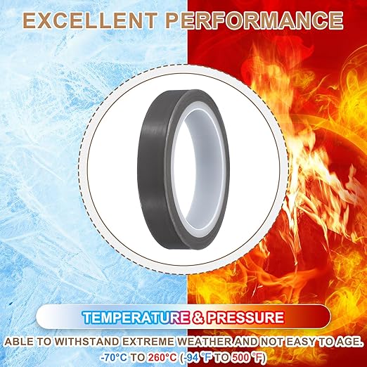 PATIKIL 3/4" x 33ft Heat Resistant Tape, High Temperature Tape PTFE Adhesive High Heat Tape Waterproof Smooth Surface for Vacuum Sealer Machine Insulation Protection, 0.06mm Thick, 2PCS