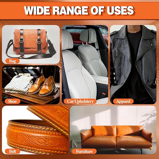 Leather Glue Clear 60ml – Heavy Duty, Flexible & Waterproof Leather Repair Adhesive for Shoes, Jackets, Handbags, Purses, Sofa, Furniture & Car Seats