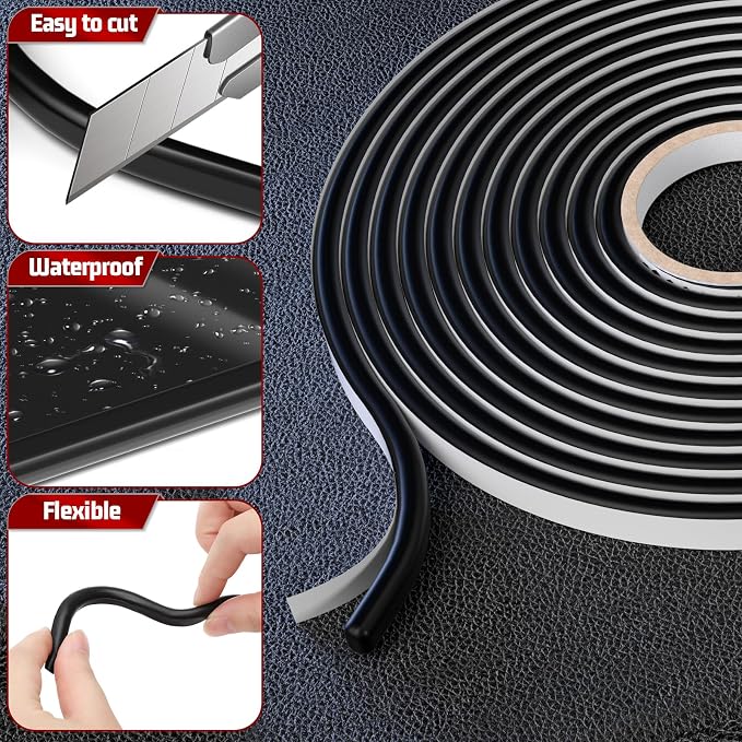 13Ft Headlight Sealant Retrofit Refit Butyl Rope Rubber Glue Reseal for Car Headlamps Window Door Windshield (1 Piece)
