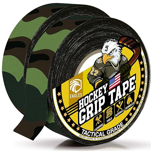 EAGLES Camo Tape Hockey Tape Multipurpose Cloth Tape Roll for Lacrosse Baseball & Softball Bats, Rackets, Pullup Bars, Handle Gardening Tools, Over Grip - Non-Reflective Camouflage Wrap