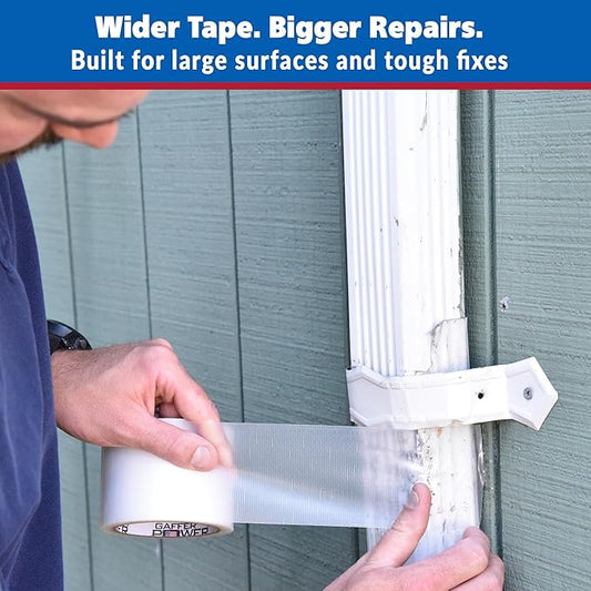 Gaffer Power Clear Repair Tape 3” x 20 Yards – Transparent Waterproof Duct Tape for Large Repairs, Sealing & Patching – Heavy Duty, Weather Resistant