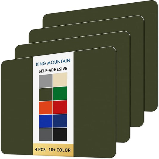 KING MOUNTAIN Self Adhesive Nylon Fabric Repair Patch, 9×11 Inches 4 Pcs, Quick Down Jacket Repair Patch, Waterproof Outdoor Gear Patch Kit for Tent,Backpacks,Umbrella, Gloves (Army Green