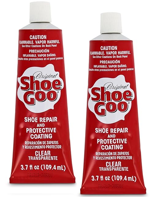 Sof Sole 3.7 Ounce Goo Repair Adhesive for Fixing Worn Shoes or Boots, Clear, 3.7-Ounce Tube (2-Pack), Universal