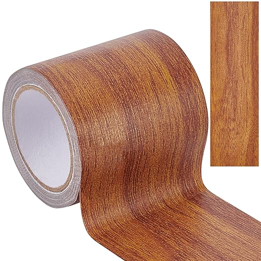 GORGECRAFT 2.2 Inch x 15Ft Wood Grain Repair Tape Textured Adhesive Repair Tape Self Adhesive Patch Realistic High-Adhesive Simulation for Desk Chair Door Floor Furniture(Peru)