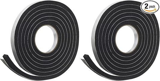 Frost King Foam Tape, Sponge Rubber, 3/4" W X 7/16" H | 10' L | Black | 5/16" T | Pack of 2