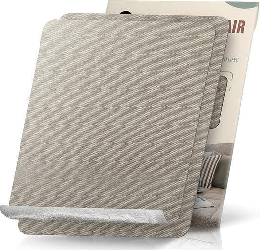 OAZ 2 Pieces 9 x 11 inch Canvas Repair Patches Canvas Fabric Patch Self-Adhesive Fabric Repair Tape Waterproof Outdoor Gear Patch Kit for Boat Cover Awning Sofa Chair Couch Tent Bag (Ivory Gray)