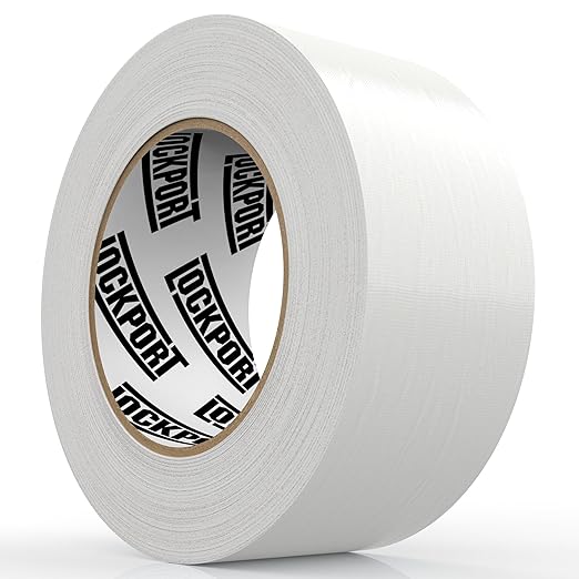 Lockport Duct Tape Heavy Duty Waterproof,20 Yards x 2 Inch,Strong Adhesive Roll for Indoor & Outdoor Repair,No Residue,Tear by Hand - Duct Tape Bulk Value (White, 1-Pack)