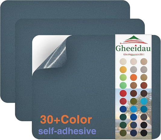 Gheeidau Canvas Repair Patch 9×11 Inch 3Pcs Waterproof Self-Adhesive Fabric Repair Patch for Tents,Boat Cover,Pop Up Canopy,Patio,Bags,Car Seats,Sofas,Furniture Cover(Denim Blue)