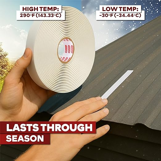 XFasten Butyl Putty Tape, White, 1/8" x 3/4" x 30' (3-Pack) EDPM Butyl Rubber Sealant, Stretchable Camper Butyl Tape, Pool, Headlight and RV Sealant