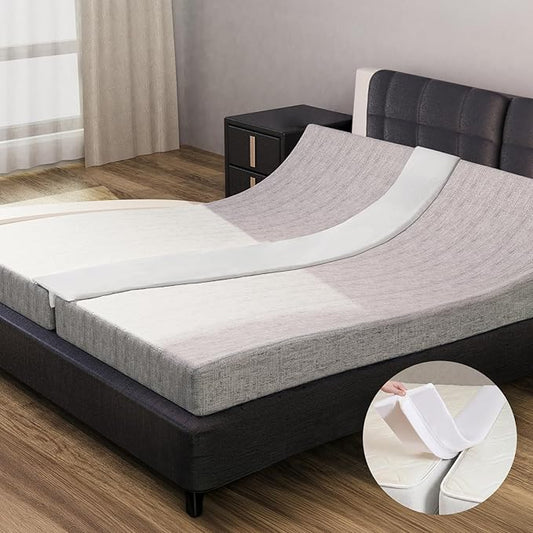 ENITYA 75" x 10" Split King Gap Filler for Adjustable Bed, Twin to King Converter with Removable Washable Cover, Bed Bridge for Guest Stayover/Hotel/Family Room Vacation, Easy Install, White