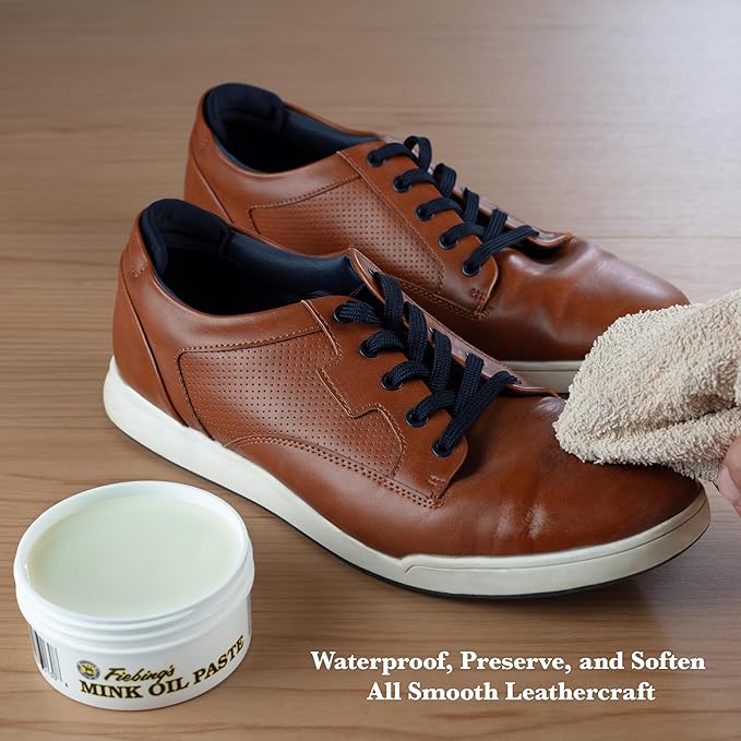Fiebing's Mink Oil for Leather Boots (2 Pack, 6 oz Each) - Leather Cleaner & Conditioner - Waterproof, Preserve, Soften All Smooth Leathercraft & Vinyl - Prevents Salt Stains On Couch, Shoe, Purse