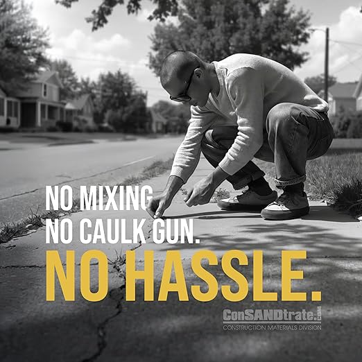 ConSandtrate Concrete Crack Filler - Gray - 3 lb. (Single Bottle) - Polymer Based Sealant for Filling in Concrete Cracks on Driveways, Walkways and Patios (Gray)