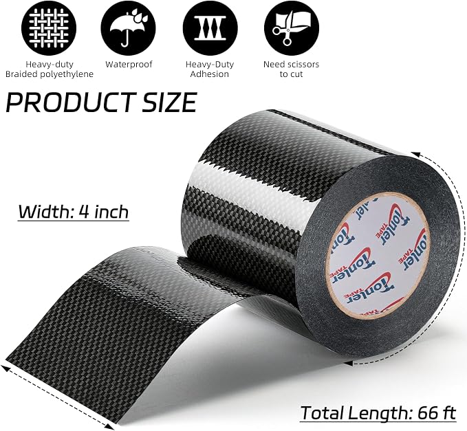 RV Underbelly Tape, Waterproof Flexible Permanent Sealing Adhesive Patch, Heavy Duty Tear Repair Tape for Mobile Home, Camper and Travel Trailer（4" x 66' ）