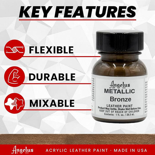 Angelus Metallic Leather Paint, 1 oz., Bronze