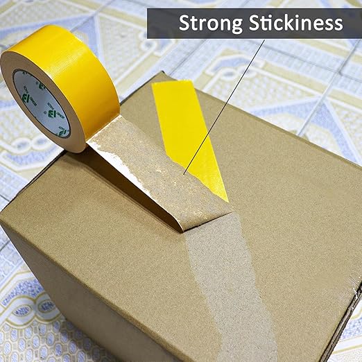 BOMEI PACK Yellow Duct Tape, 3Rolls Heavy Duty Strong Industrial Color Duct Tape 9mil x 1.88inch x 30yds for Packing and Repairing