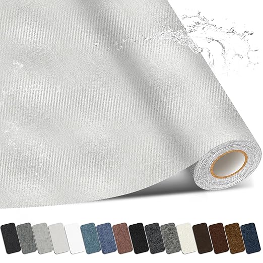 Linen Repair Patch, Large Self-Adhesive Fabric Repair Tape, Linen Fabric Repair Patch for Couch, Furniture, Car Interior, Sofa and Cushion (Beige, 3.5X79 Inch)