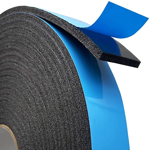 Double Sided Self Adhesive Camper Mount Foam Tape 3/16in x 1 1/4in x 33ft for Truck Shells, RVs, Cars. Helps Stop Vibrations, Scratches and Squeaks. Seal Around Air Conditioners, Doors and Windows