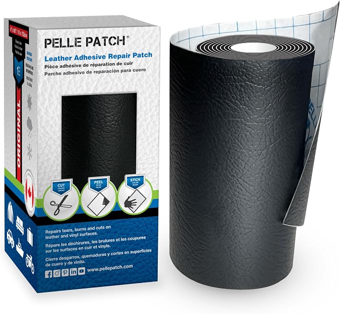 Black Leather Repair Kit for Car Seats - 25 Colors Available - Original 4x60 - Black