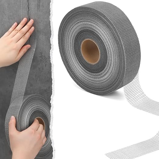 500 ft x 2 Inch Cement Board Joint Tape Self Adhesive Durable Gray Fiberglass Mesh Drywall Mesh Repair Tape for Cement Board Joints Repairing, Sealing and Strengthening