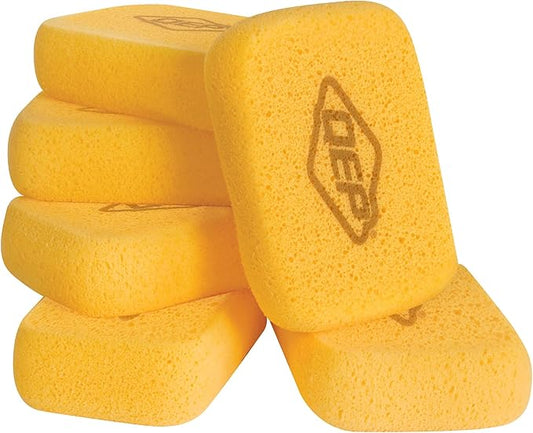 QEP 70005Q-6D 7.5 Inch x 5.5 Inch x 1.875 Inch Grouting, Cleaning and Washing Sponge, X-Large, 6-Pack, 6 Pack, Yellow, 6 Count