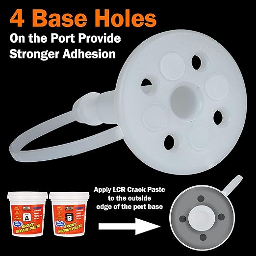 Liquid Concrete Standard Surface Injection Ports with Attached Caps (50)