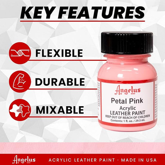 Angelus Acrylic Leather Paint, 1 oz, Petal Pink