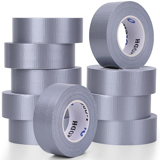 10 Pack Mini Silver Duct Tape, 1" X 150 Yards Travel Size Duct Tape, Pocket Size Heavy Duty Waterproof No Residue Tear by Hand, Multi-Use for Indoor & Outdoor Repairs, travel camping DIY projects