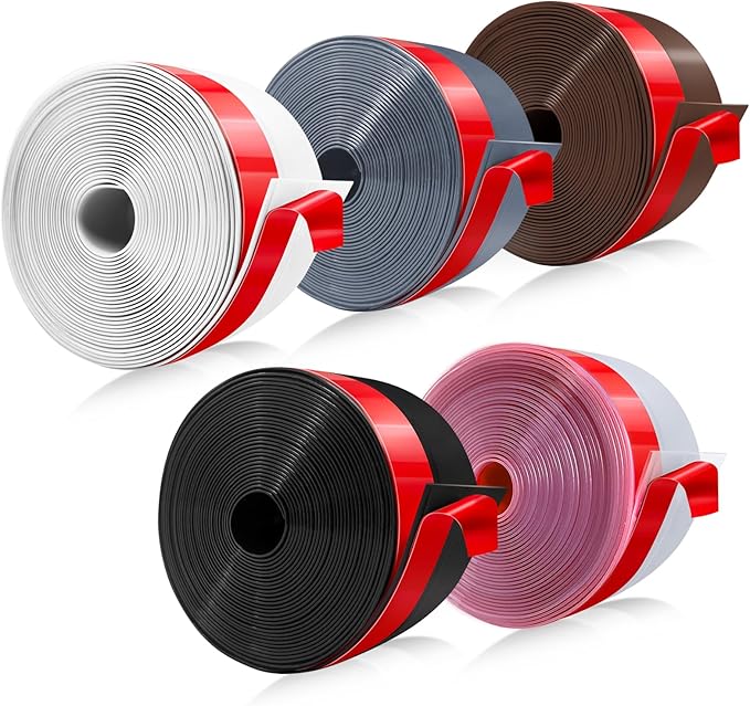 【2026 New Upgrade】 Wide Silicone Weather Stripping Door Seal with Strong Adhesive 2" x 20 ft, Draft Stopper Tape for Door Frame, Side and Bottom Gaps Strip for Glass Shower, Black