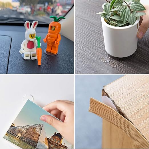 JANYUN 280Pcs Sticky Dot Stickers Clear Putty Sticky Tack for Decoration | 20mm Removable Sticky Tack Putty, No Trace Waterproof Transparent Poster Tape for Wall Decor Photos Party Balloons Crafts