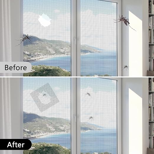 3″ X 30 FT Black Window Screen Repair Tape, Strong Adhesive Fiberglass Mesh Patch for Window & Door Screen Tears