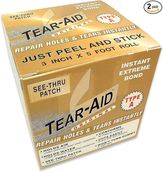 Tear-Aid Repairs Patch Roll Kit for Type A Fabrics (2 Pack) Size: 2Pack Model:
