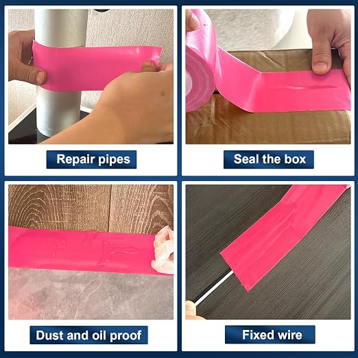 Pink Duct Tape Heavy Duty, 1.88 Inch x 35 Yard Waterproof Strong Adhesive Duct Tape for Indoor Outdoor Repairs Tear by Hand, 1 Roll