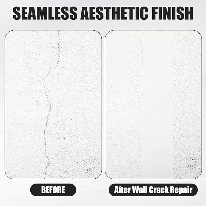 Tape Serrated Edge for Drywall Patch Joint Repair- High Adhesion, Easy Tear Wall Repair Tape (2in*65ft, White)