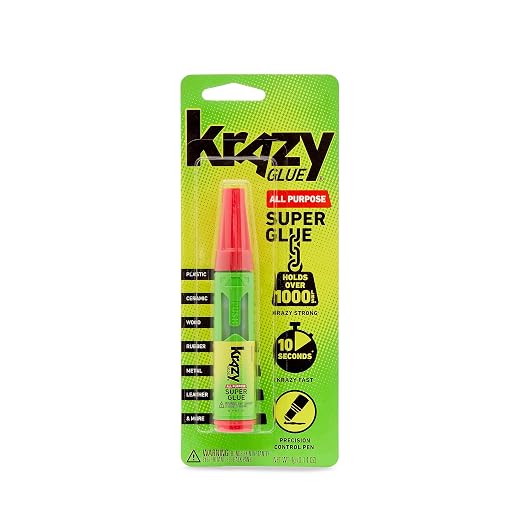 Krazy Glue All Purpose Precision Control Superglue Pen (4g), Clear, Fast-Drying Adhesive, One-Drop Applicator for Plastic, Ceramic, Wood, Rubber, Metal, Leather & More (6 Pack)
