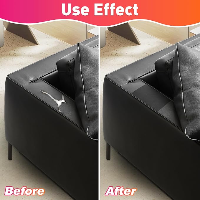 Meneng Self-Adhesive Leather Repair Patch: 3.1"x79" Invisible Leather Repair Tape for Cat Scratches & Small Tears - Precision Patch Kit for Car Seams Sofa Edges