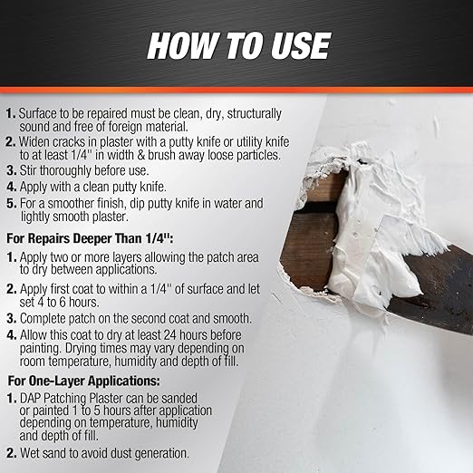 DAP Patching Plaster, White, 32 Oz (7079852084)