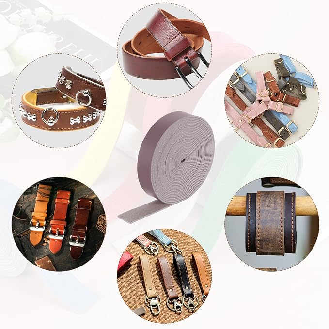 MECCANIXITY Faux Leather Strap, 1" Width x 197" Long Grained Leather Belt Strip Trim Roll for DIY Craft Projects, Pet Collars, Traction Ropes, Bag Straps, Hobby Workshop (Purple)