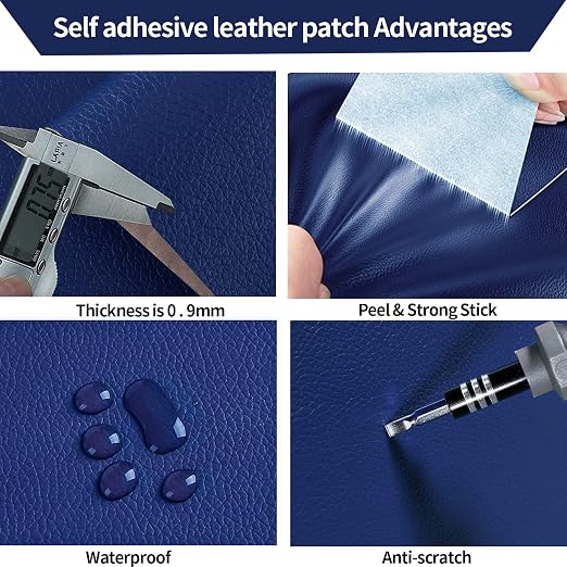Oversized Leather Repair Tape, Adhesive Repair for Leather,17.7 x 78.8inches, for Sofas, car Seats, Furniture, Bags, Jackets, Armchair Tear Repair Patches (Royal Blue)