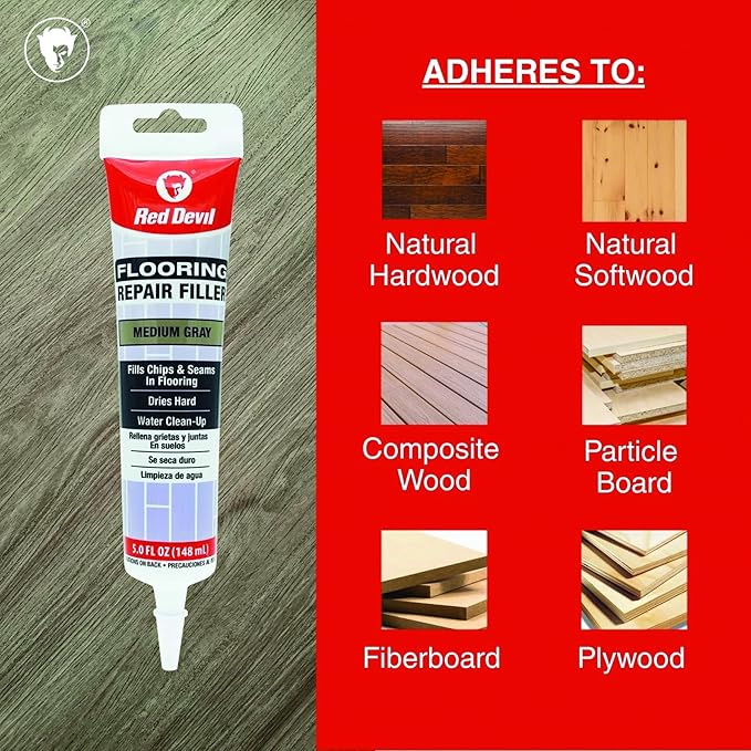 Red Devil 056050 Flooring Repair Filler, 5 oz., Medium Gray, 1 Pack
