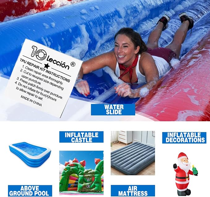 TPU Pool Patch Repair Kit for Air Mattress, Swimming Pool, Bounce House, Tent, Canvas, Canopy, Pool Floats, Tubes Air Bed and Inflatable Toys (3 in x 12 ft)