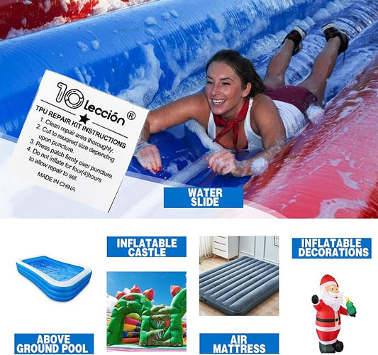 3 in x 19 ft Roll TPU Pool Patch Repair Kit for Air Mattress, Swimming Pool, Bounce House, Tent, Canvas, Canopy, Pool Floats, Tubes Air Bed and Inflatable Toys