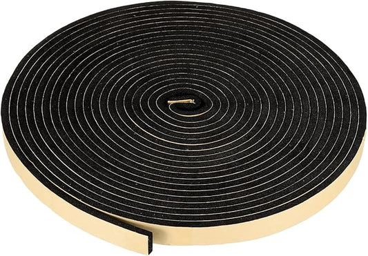 PATIKIL Foam Insulation Tape, 1" W x 1/4" t x 32.8FT Self Adhesive Weather Stripping Door Seal Strip for Door Window Air Conditioning, Black